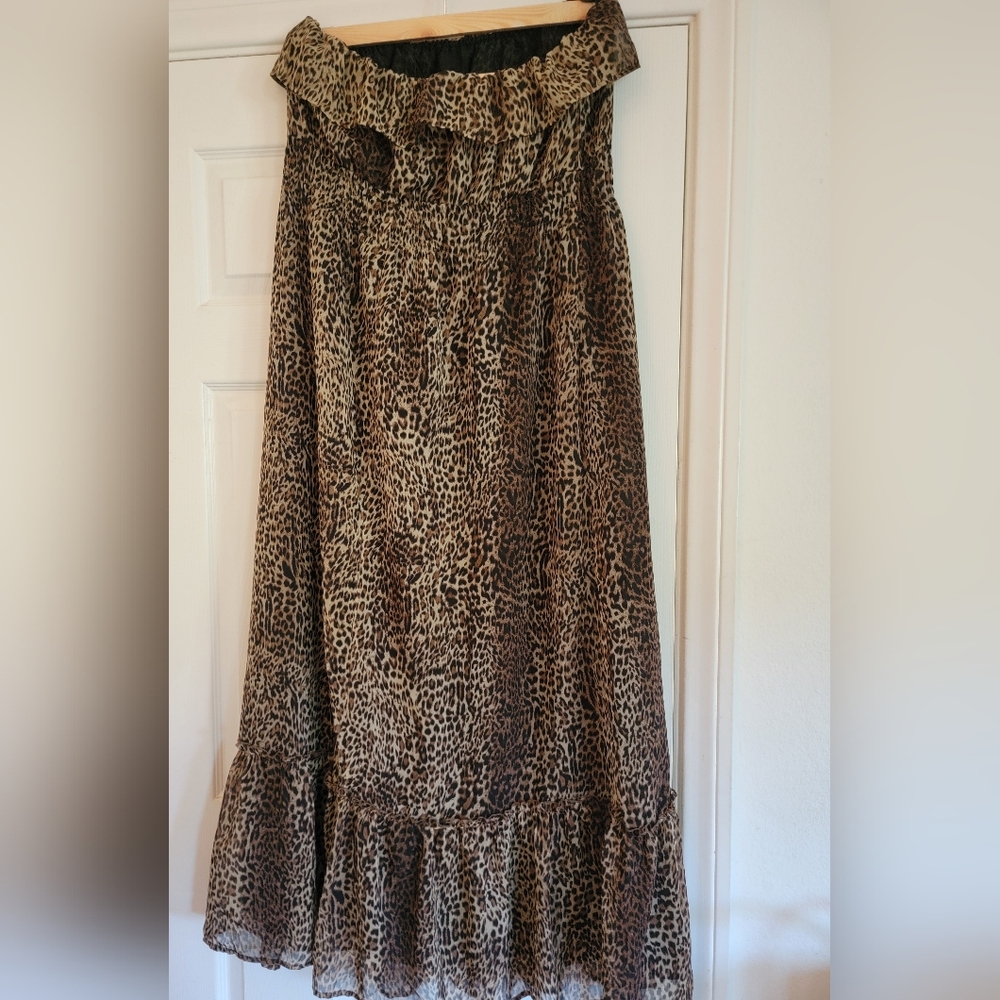Leopard Cheetah Lined Sleeveless Maxi Dress 🐆